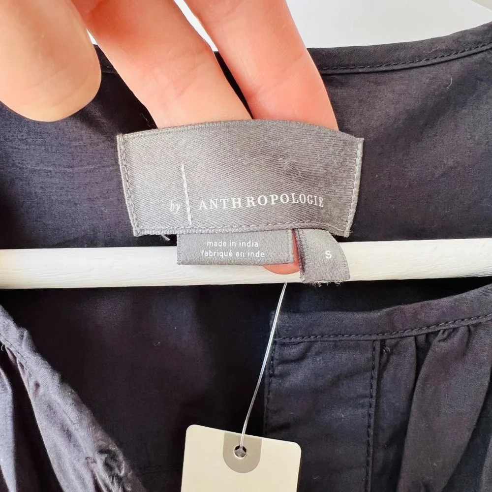 Anthropologie NWT Cotton Somerset maxi dress in black Size - Picture 6 of 12